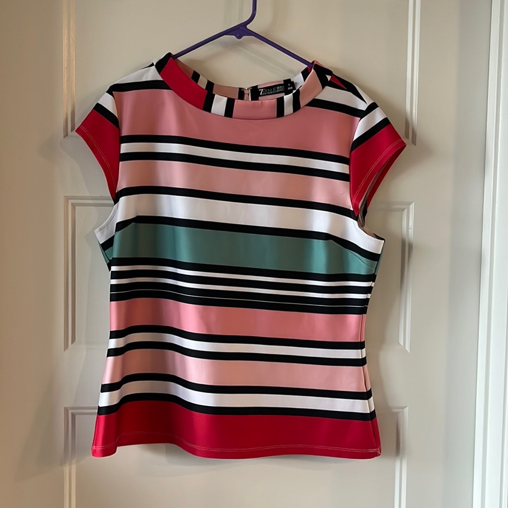 Striped Coral Cute Top